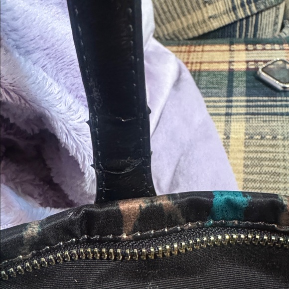 Coach Leopard Print Tote - Brown and Teal - Picture 3 of 7